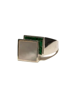 Barrington Signet Silver 925/Mother Of Pearl/Topaz