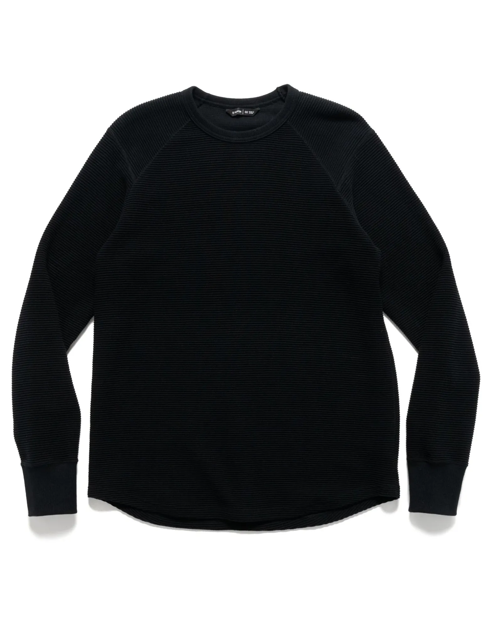 Base Crewneck-Flatback Thermal Cotton Black