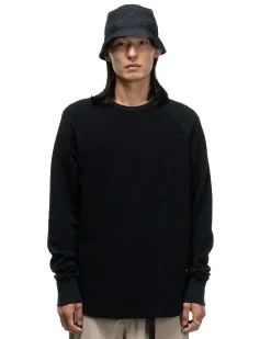Base Crewneck-Flatback Thermal Cotton Black
