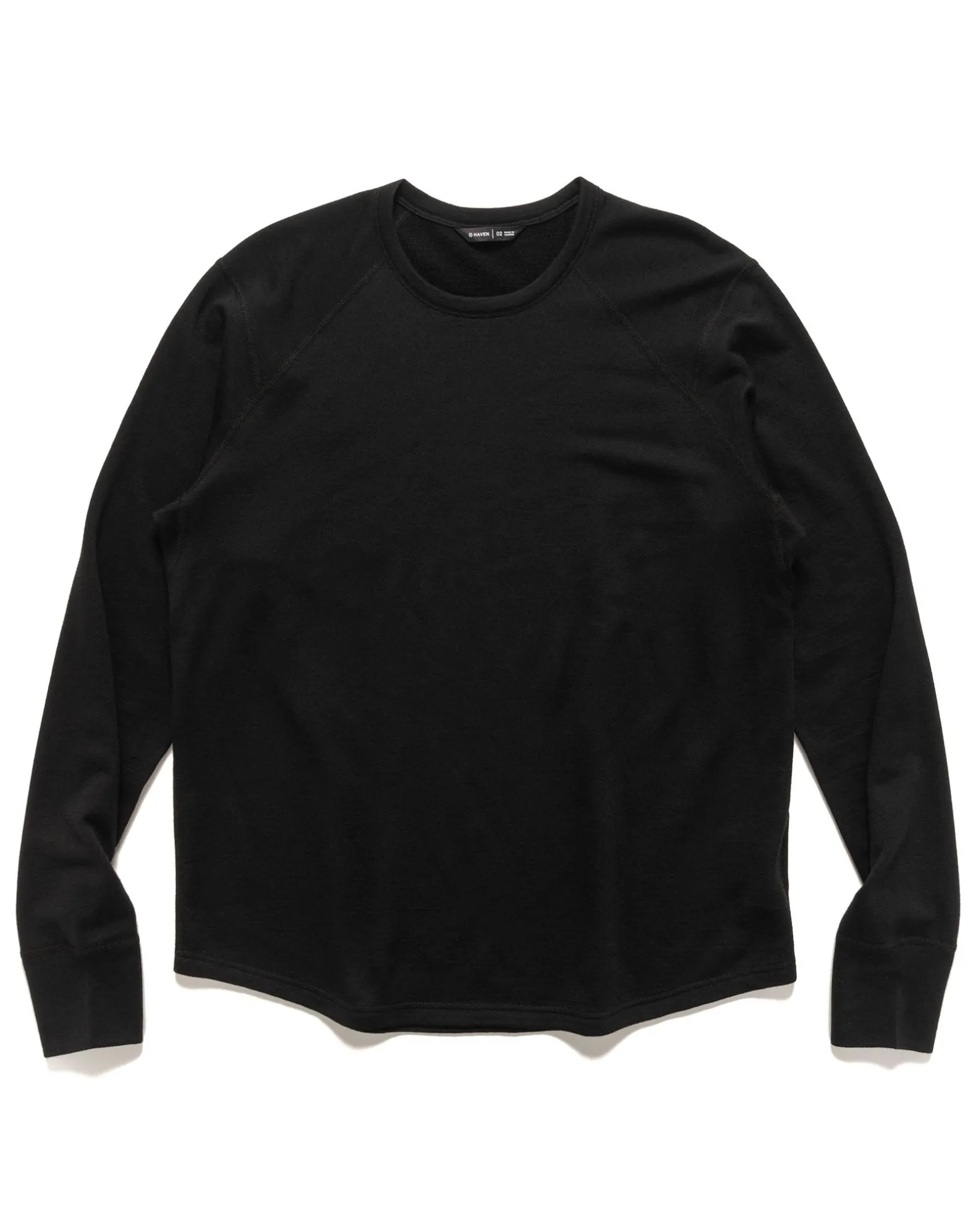 Base Crewneck-Merino Wool Terry Black