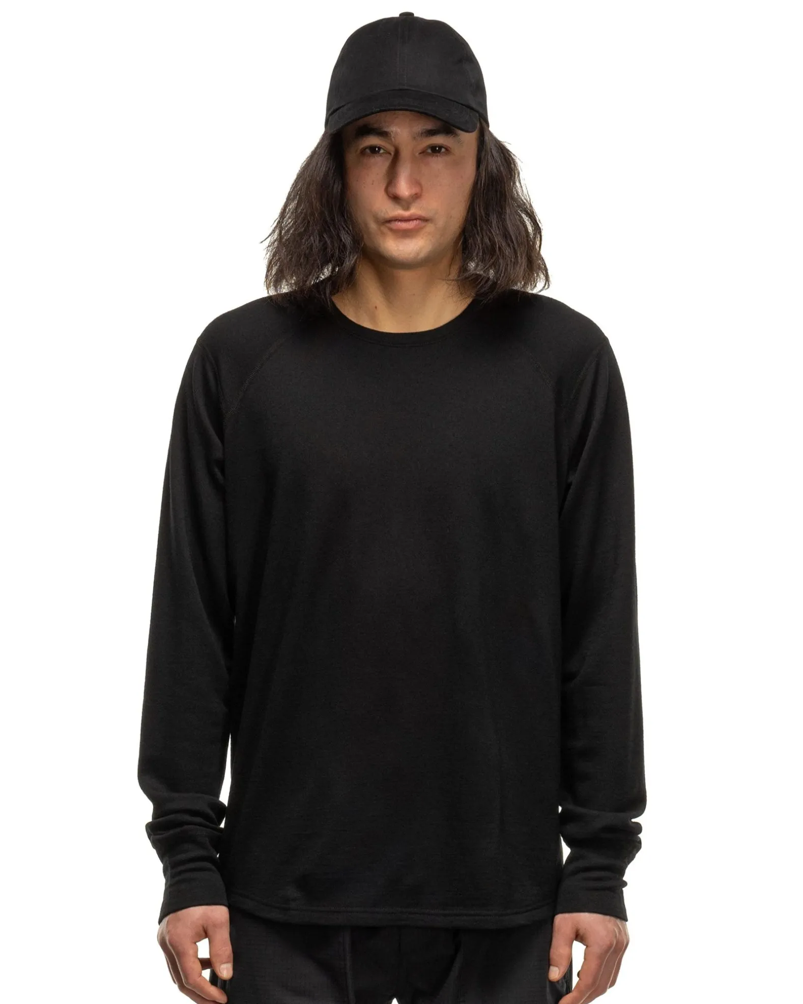 Base Crewneck-Merino Wool Terry Black