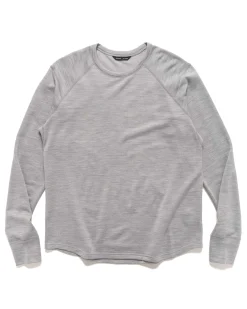 Base Crewneck-Merino Wool Terry Heather Grey