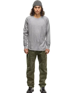Base Crewneck-Merino Wool Terry Heather Grey