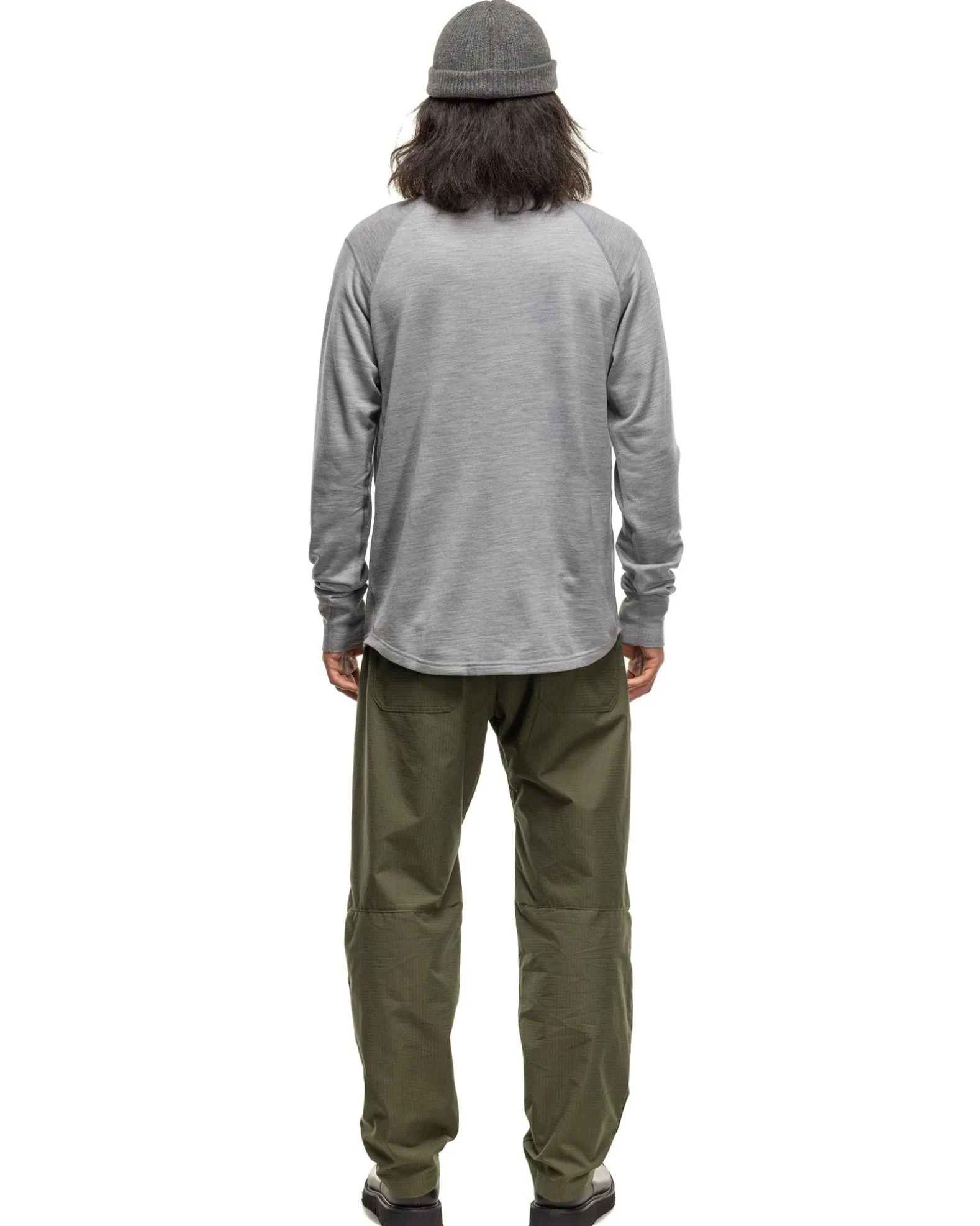 Base Crewneck-Merino Wool Terry Heather Grey