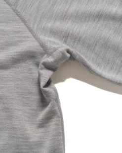 Base Crewneck-Merino Wool Terry Heather Grey