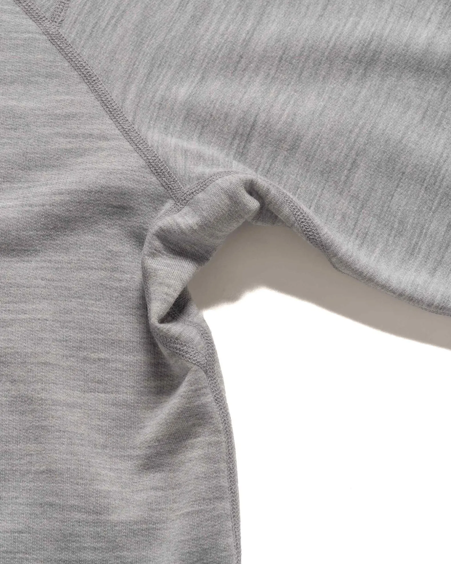 Base Crewneck-Merino Wool Terry Heather Grey