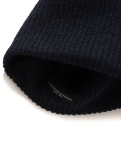 Beanie Wool Poly Sweater Knit Navy