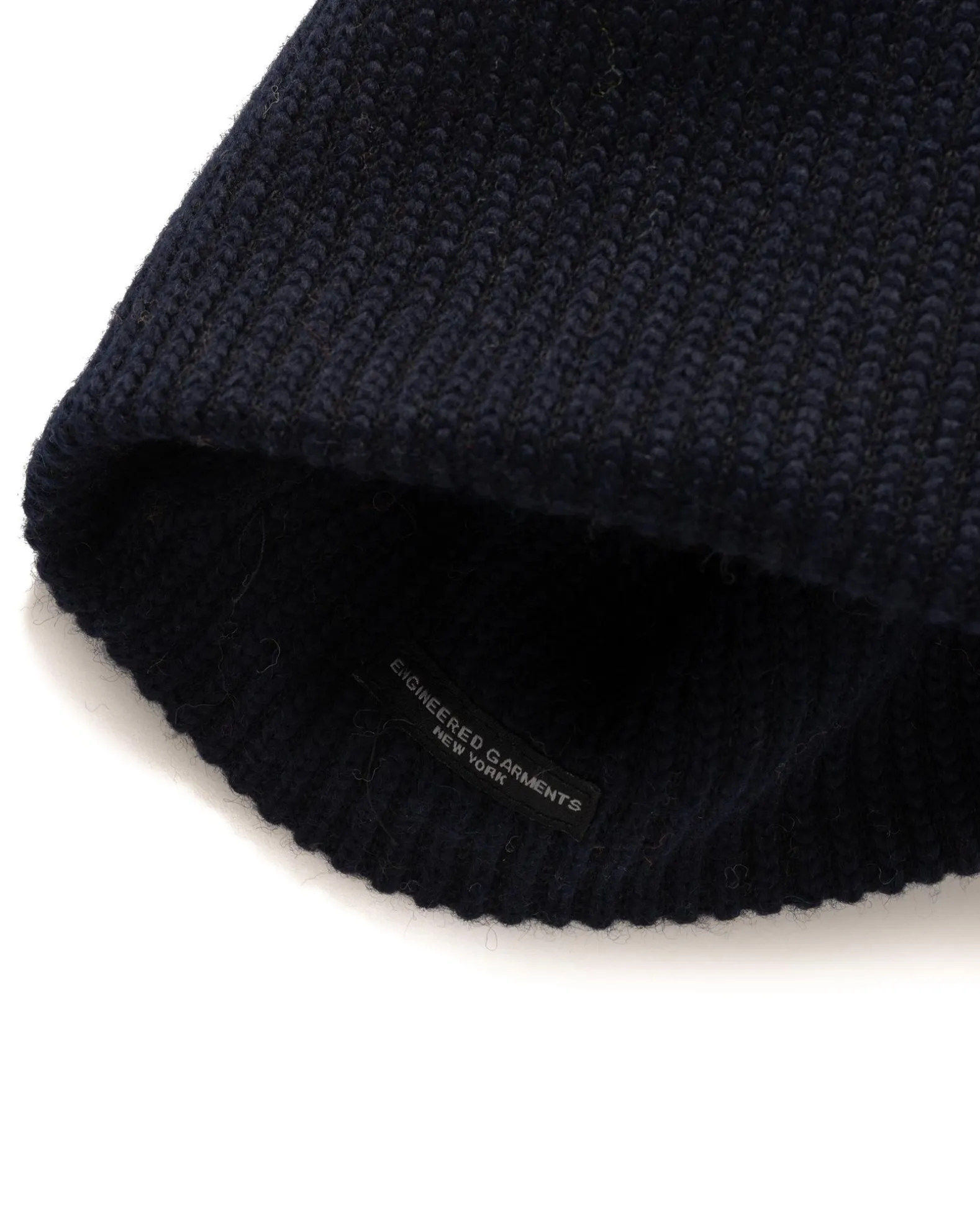 Beanie Wool Poly Sweater Knit Navy