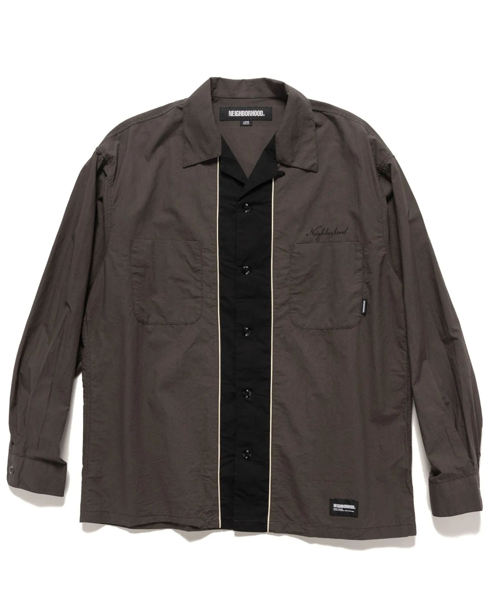 Bicolor Shirt Ls Charcoal