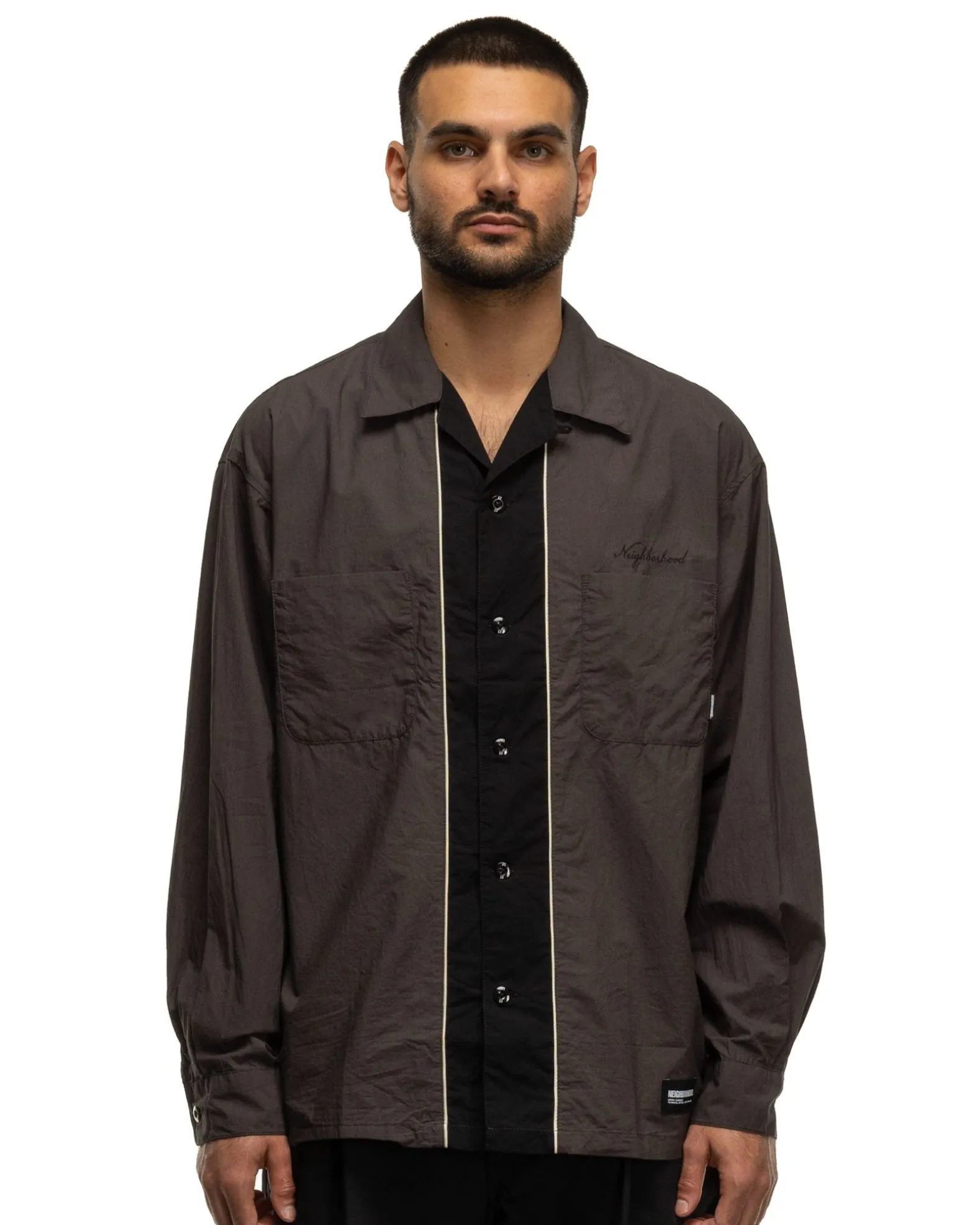 Bicolor Shirt Ls Charcoal