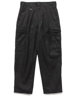 Brushed Gabardine Tapered Cargo Pants Black