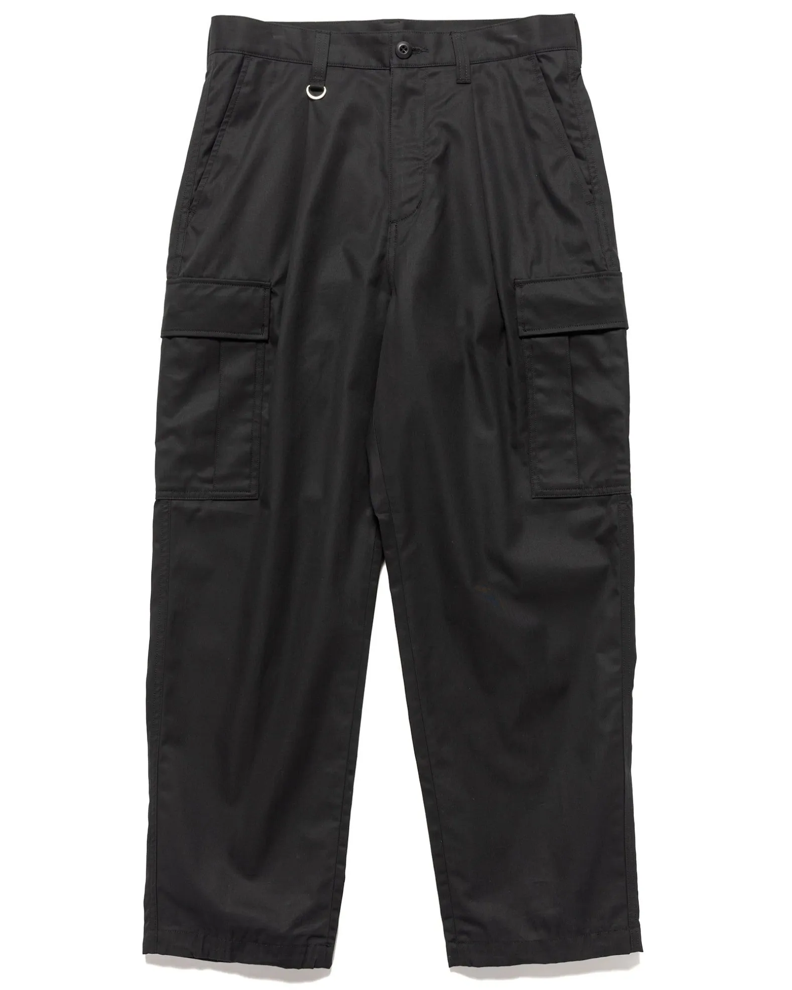 Brushed Gabardine Tapered Cargo Pants Black