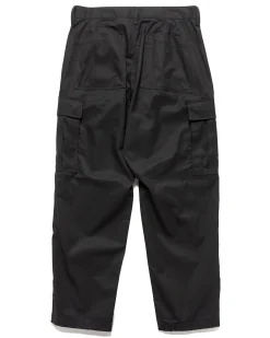 Brushed Gabardine Tapered Cargo Pants Black