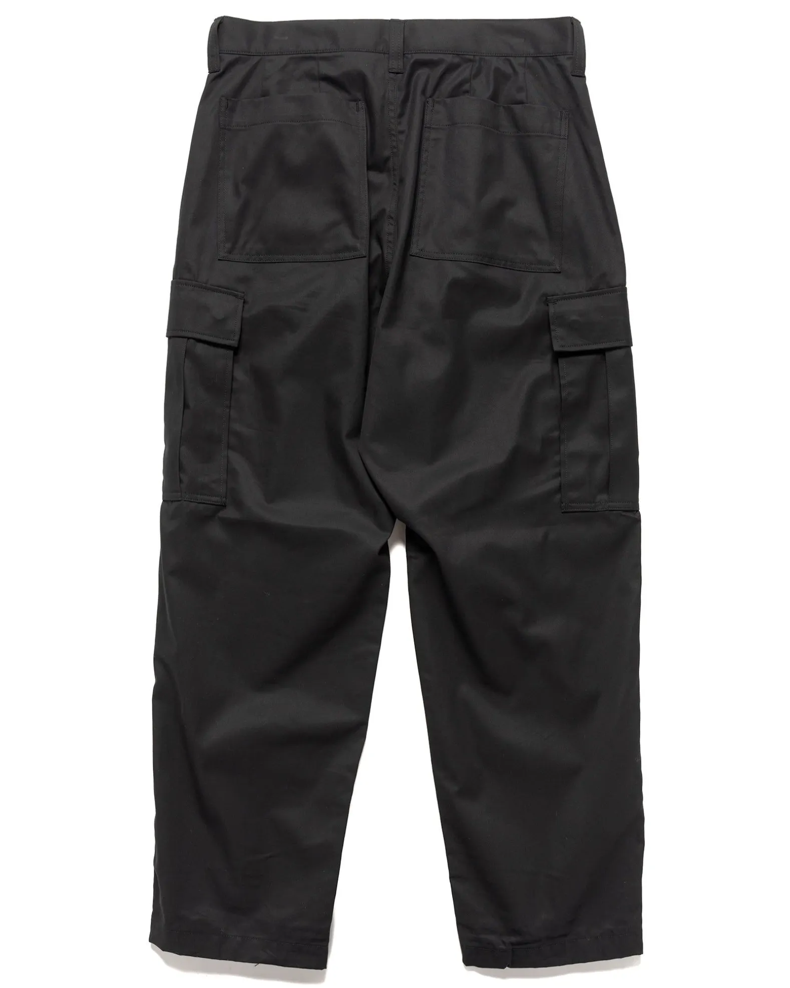 Brushed Gabardine Tapered Cargo Pants Black