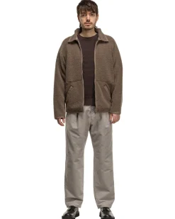 Brushed Soft Cotton One Tuck Pants Grey