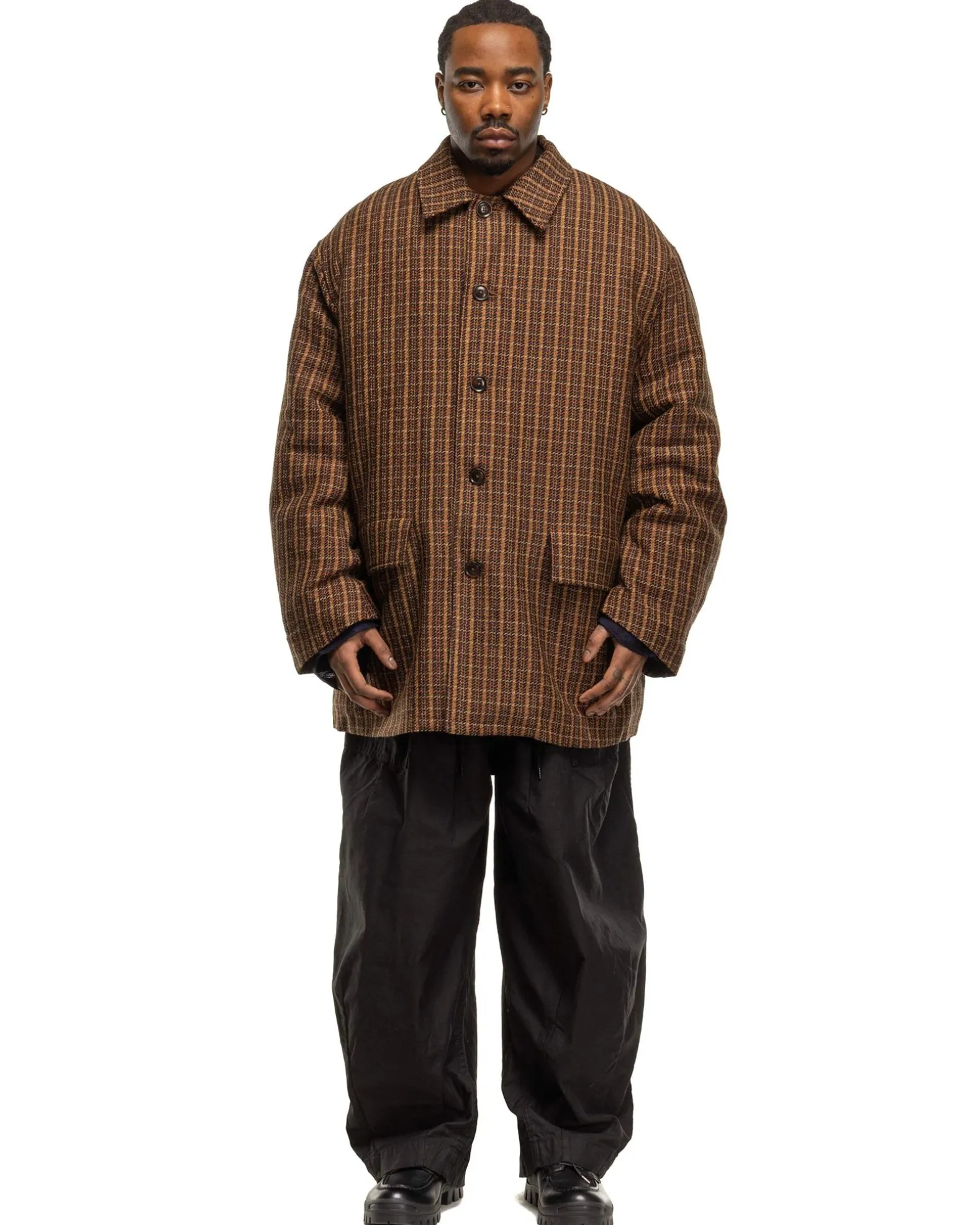 Car Coat-Ac/W Mall Tweed Black