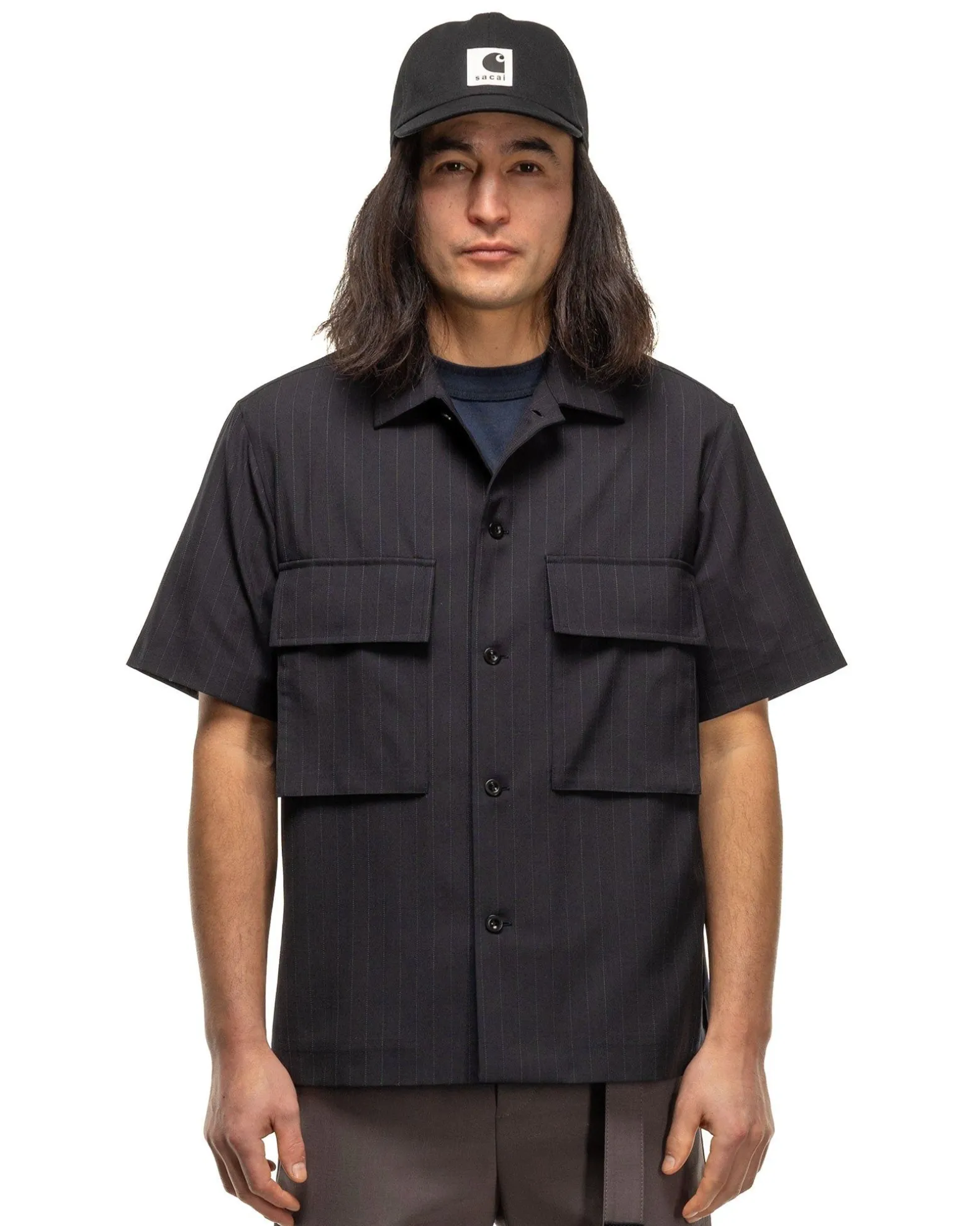 Chalk Stripe Shirt Navy