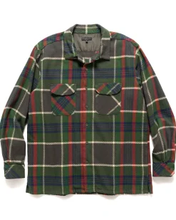 Classic Shirt Cotton Heavy Twill Plaid Olive