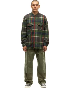 Classic Shirt Cotton Heavy Twill Plaid Olive