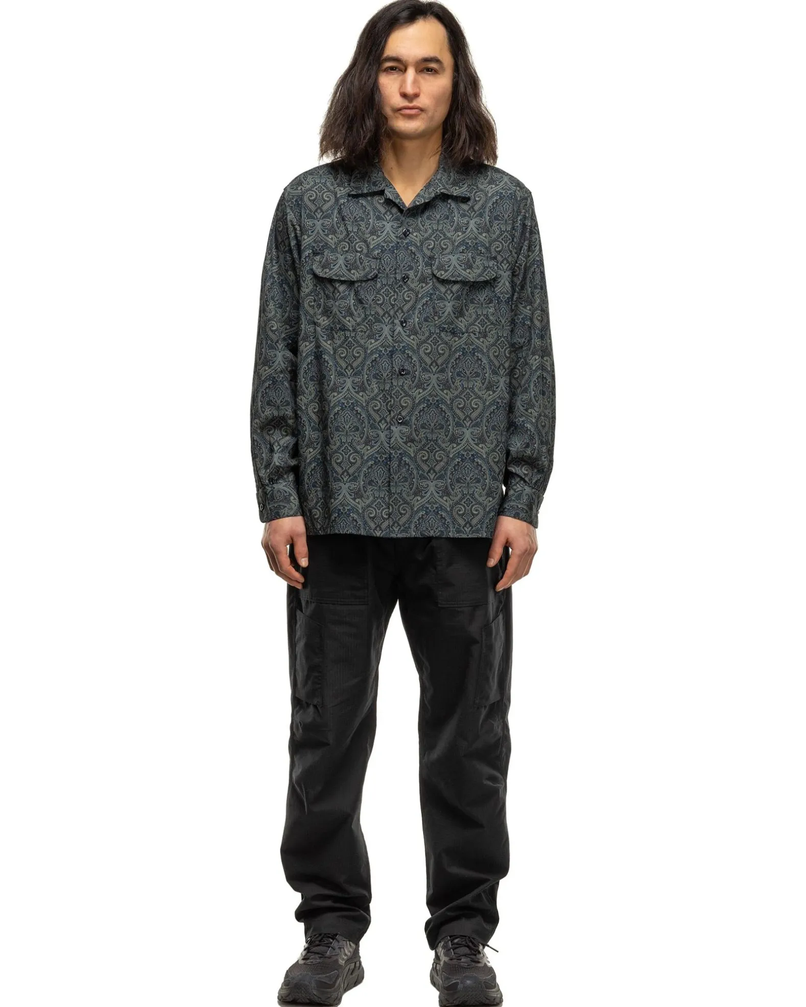 Classic Shirt Cotton Paisley Print Navy