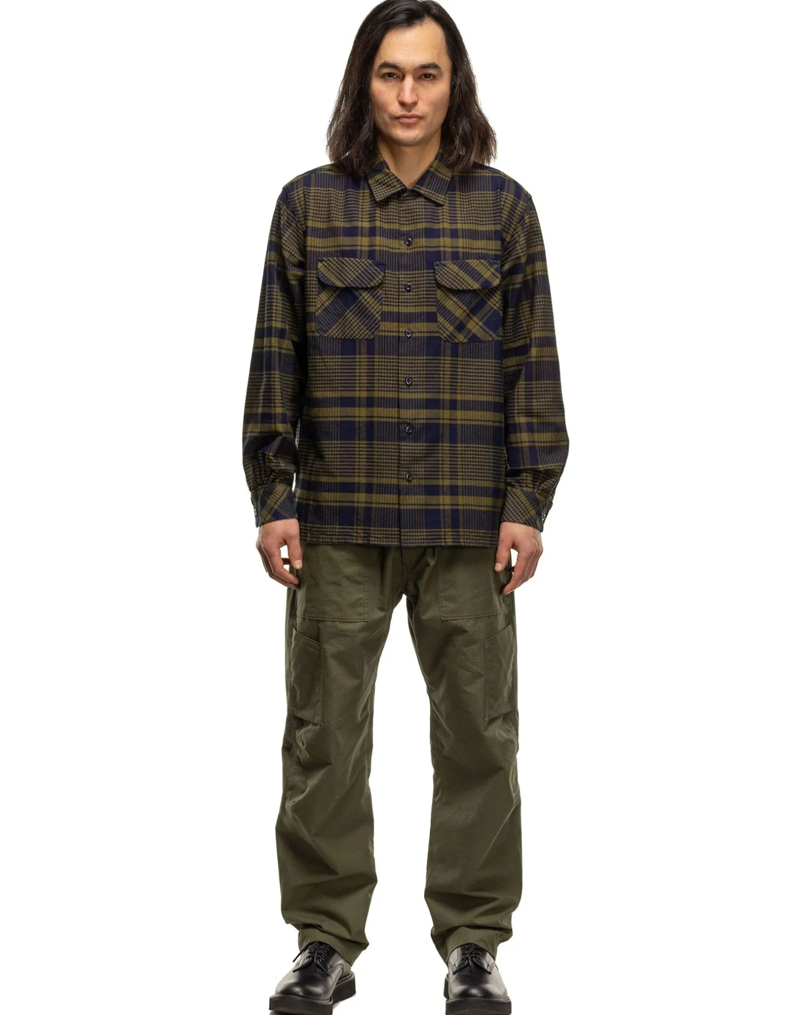 Classic Shirt Cotton Plaid Navy/Olive