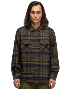 Classic Shirt Cotton Plaid Navy/Olive