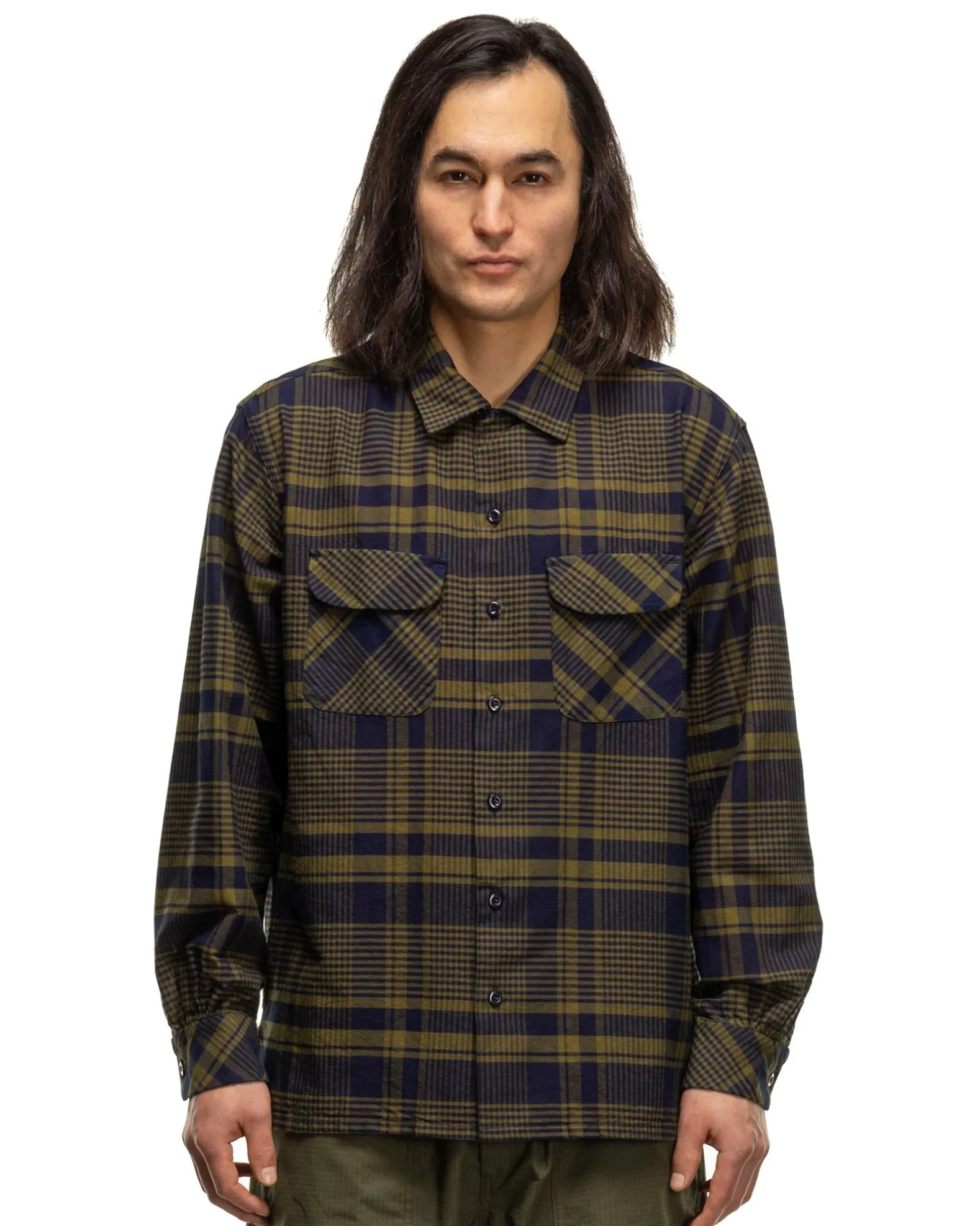 Classic Shirt Cotton Plaid Navy/Olive