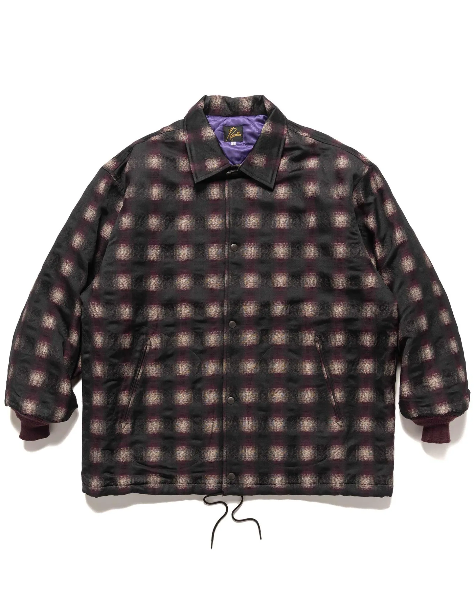 Coach Jacket-Pe/A/C/W/N Ombre Plaid Jq. Bordeaux