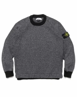 Color Sprayed Tape Crewneck Knit Black
