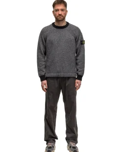 Color Sprayed Tape Crewneck Knit Black