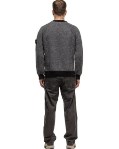 Color Sprayed Tape Crewneck Knit Black