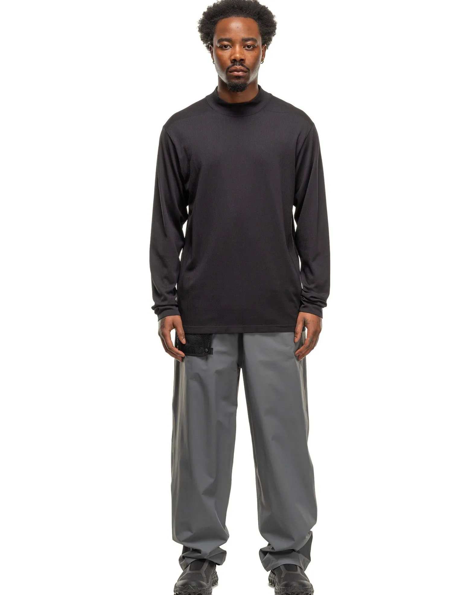 Convexity Comfort Mock Neck L/S Shirt Black