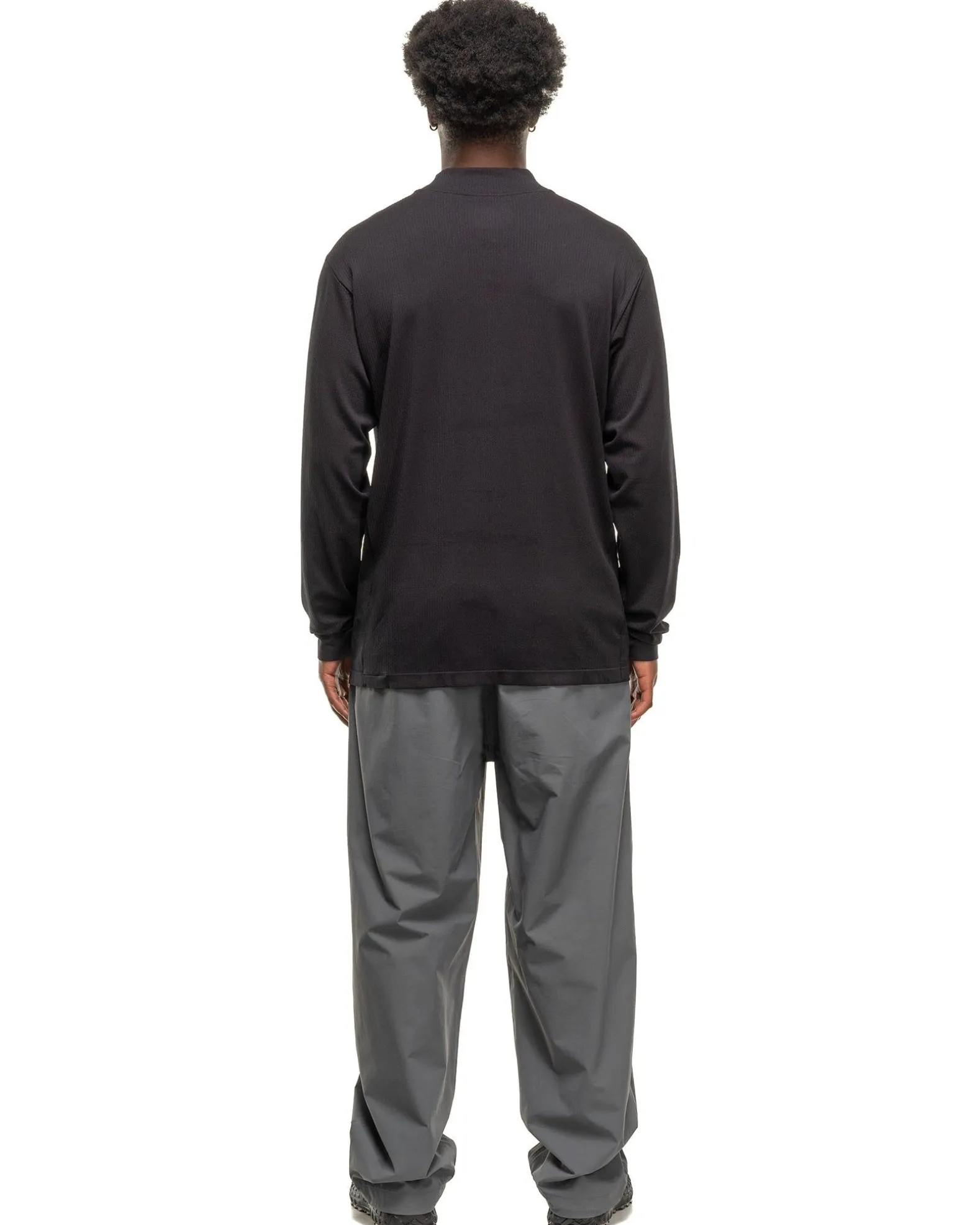 Convexity Comfort Mock Neck L/S Shirt Black