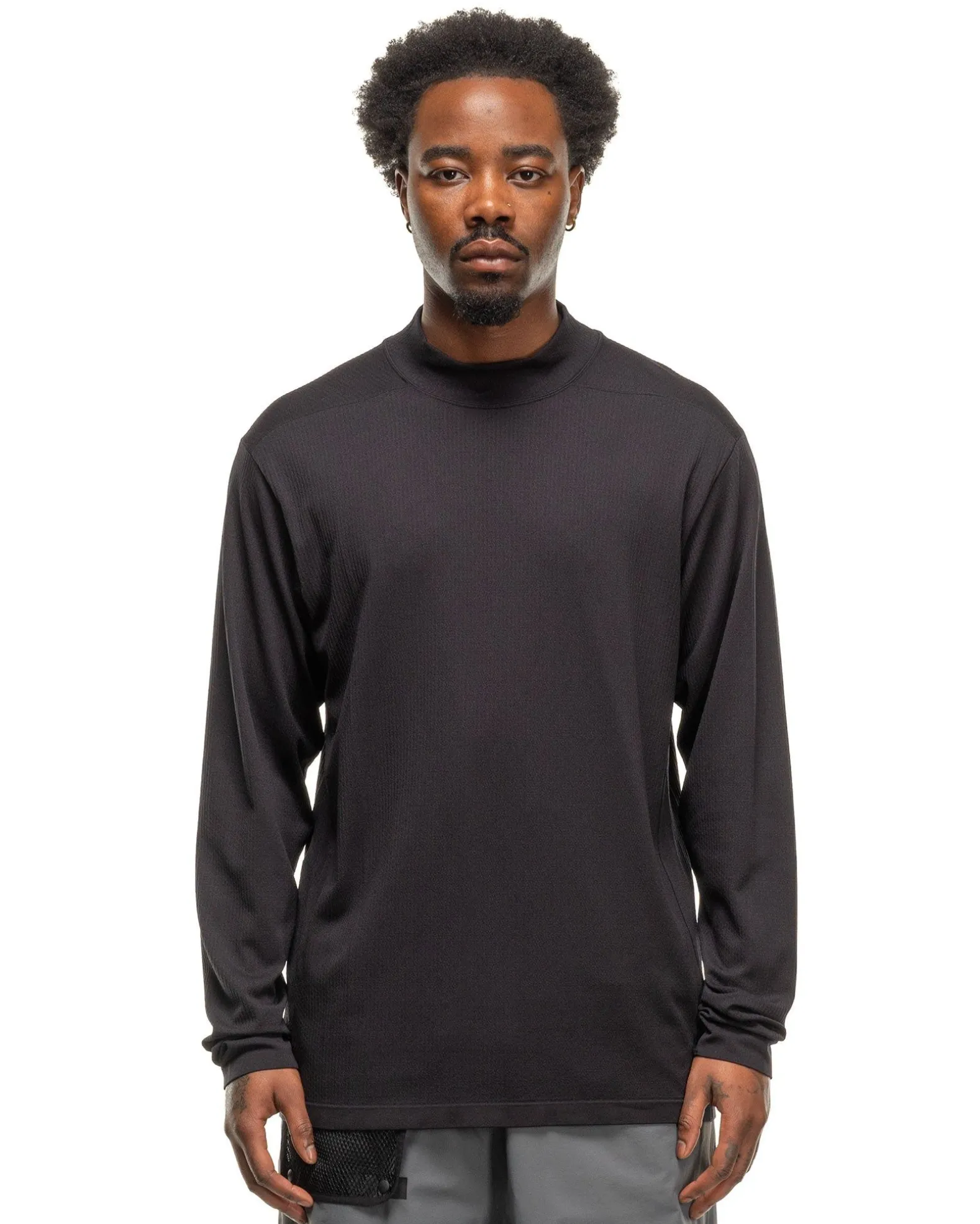Convexity Comfort Mock Neck L/S Shirt Black