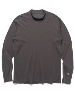 Convexity Comfort Mock Neck L/S Shirt Deep Charcoal