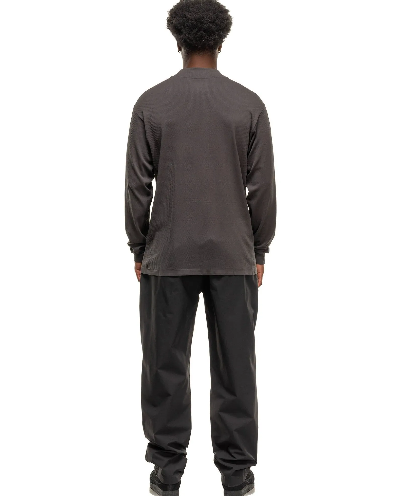 Convexity Comfort Mock Neck L/S Shirt Deep Charcoal