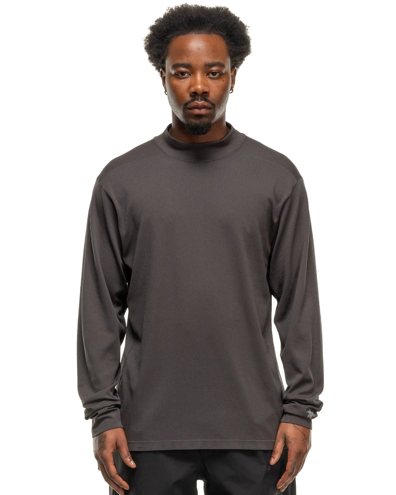 Convexity Comfort Mock Neck L/S Shirt Deep Charcoal