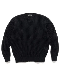 Cotton Lily-Yarn Mesh Knit P/O Dark Navy