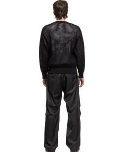 Cotton Lily-Yarn Mesh Knit P/O Dark Navy