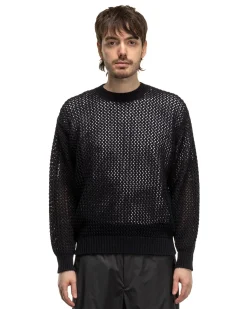 Cotton Lily-Yarn Mesh Knit P/O Dark Navy