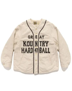 Cotton Linen Canvas X Lining Great Kountry Night Game Baseball Shirt Ecru