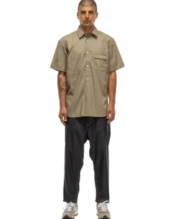 Cotton Nylon Ss Shirt Khaki