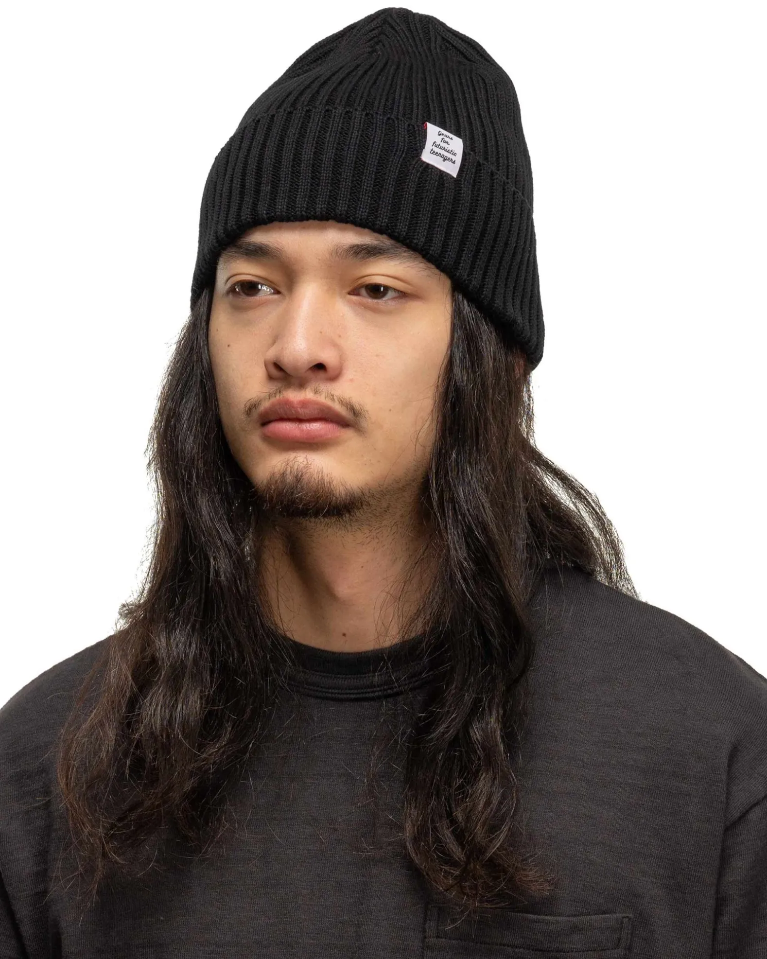 Cotton Rib Beanie Black