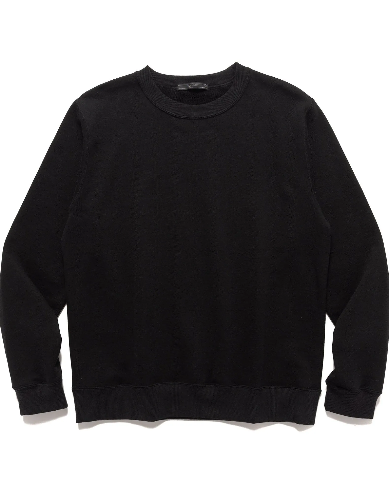 Cotton Silk French Terry Crewneck Sweat Black
