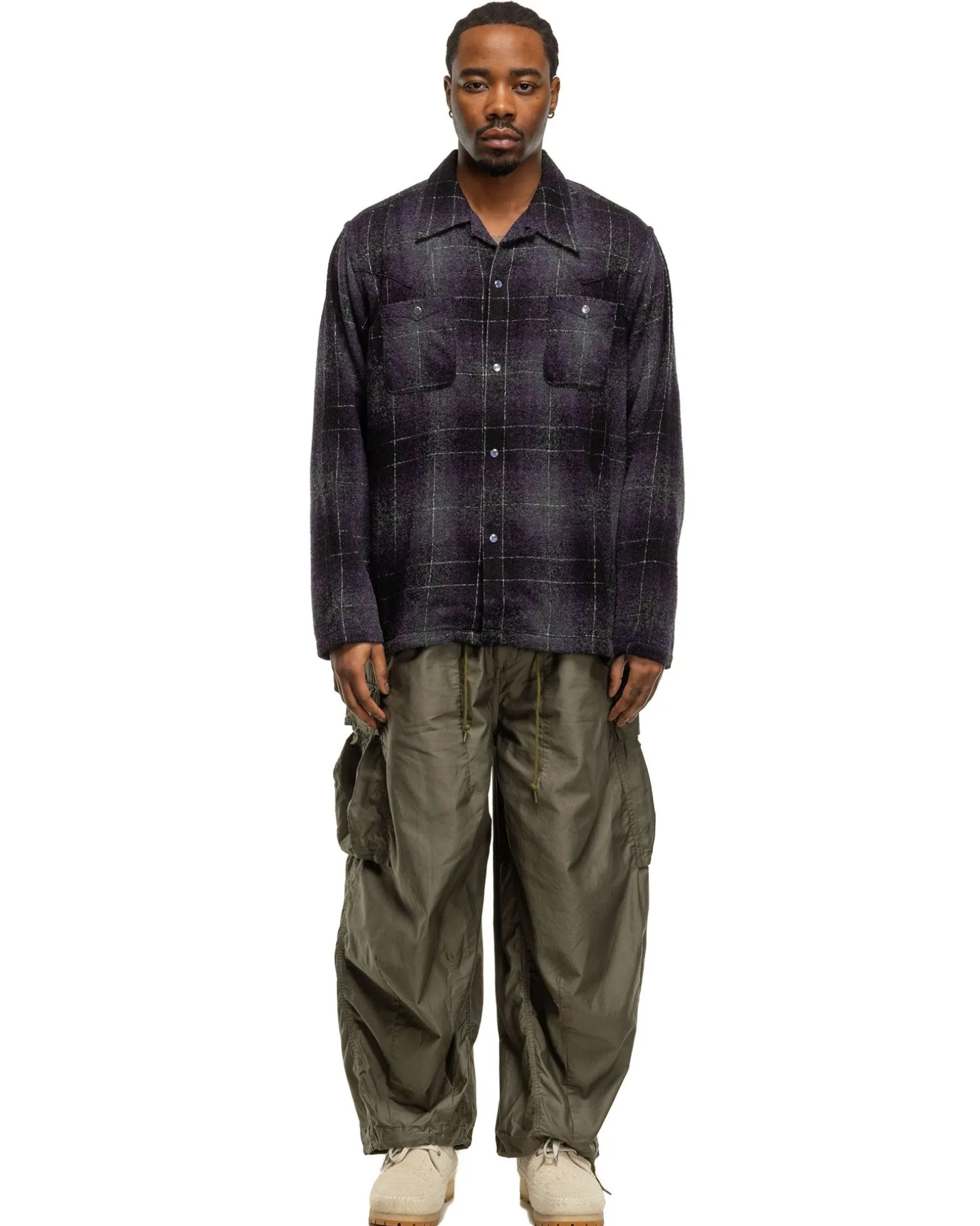 Cowboy One-Up Shirt-W/N/Pe Ombre Plaid Purple