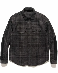 Crescent Shirt-Loro Piana Zelander® Merino Wool Flannel Black