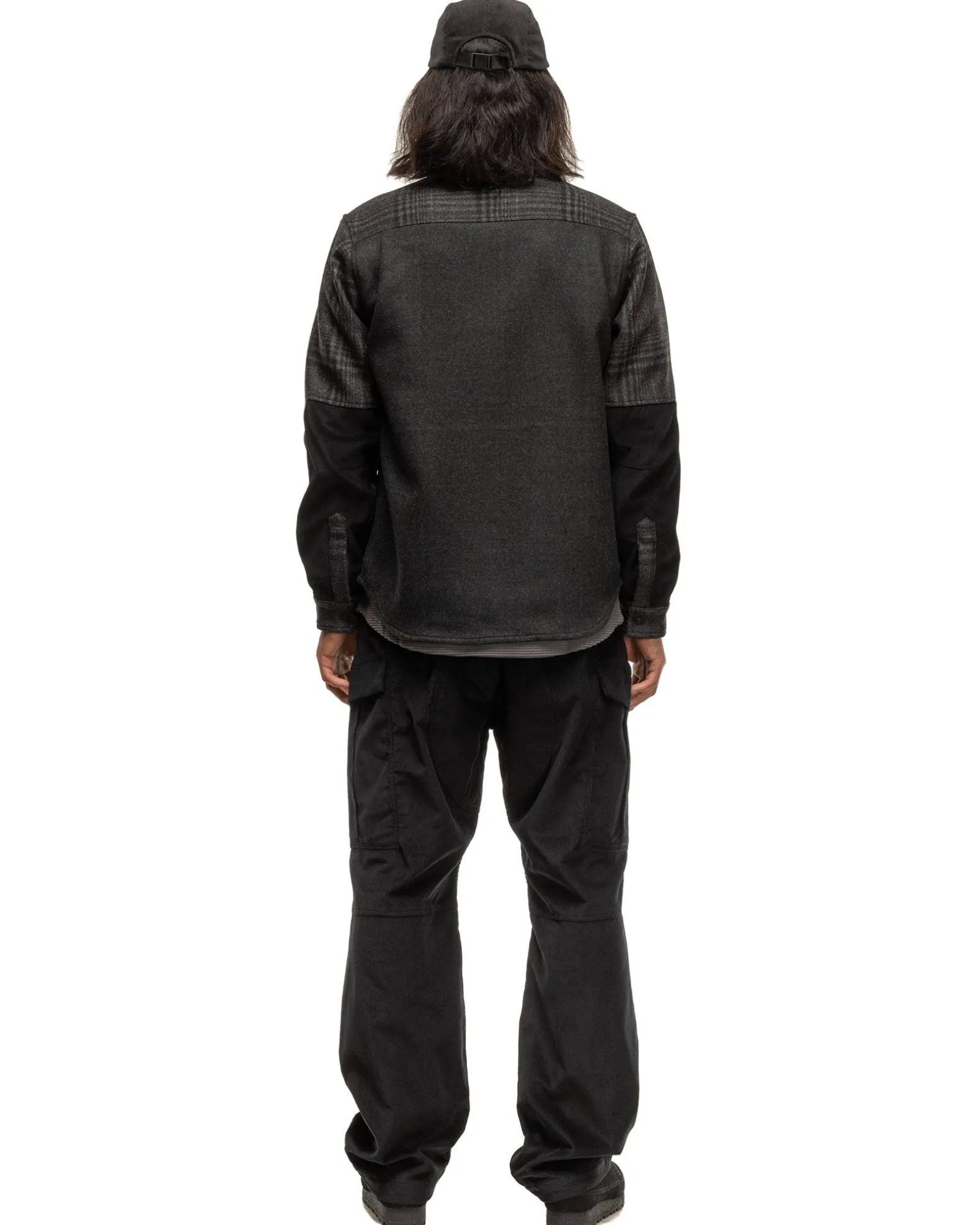 Crescent Shirt-Loro Piana Zelander® Merino Wool Flannel Black
