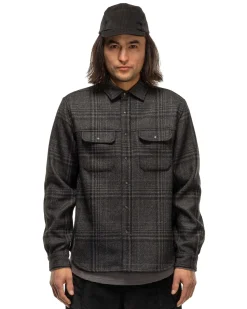 Crescent Shirt-Loro Piana Zelander® Merino Wool Flannel Black