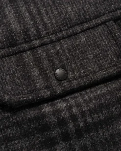 Crescent Shirt-Loro Piana Zelander® Merino Wool Flannel Black