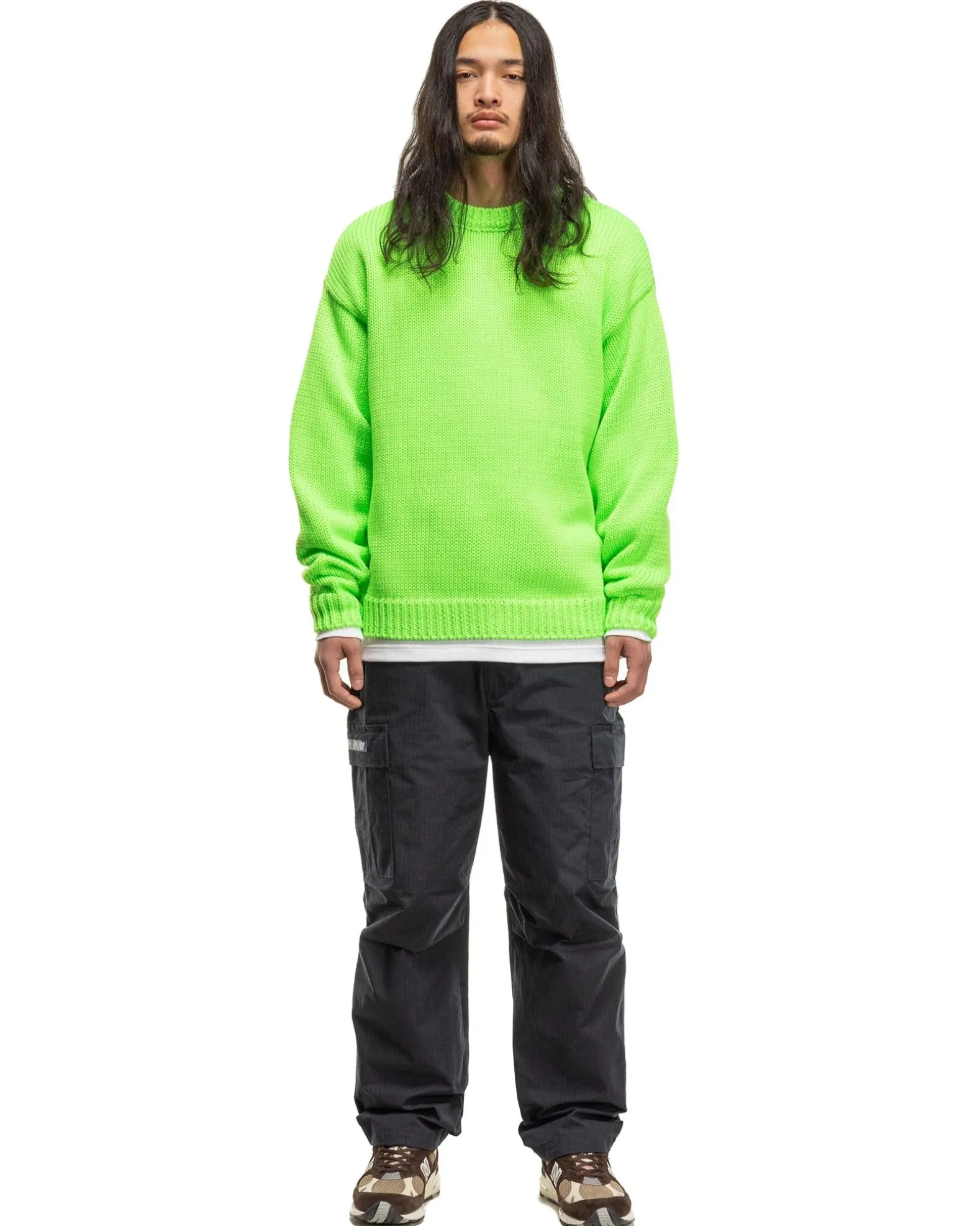 Crew Neck 01/Sweater/Poly. Green